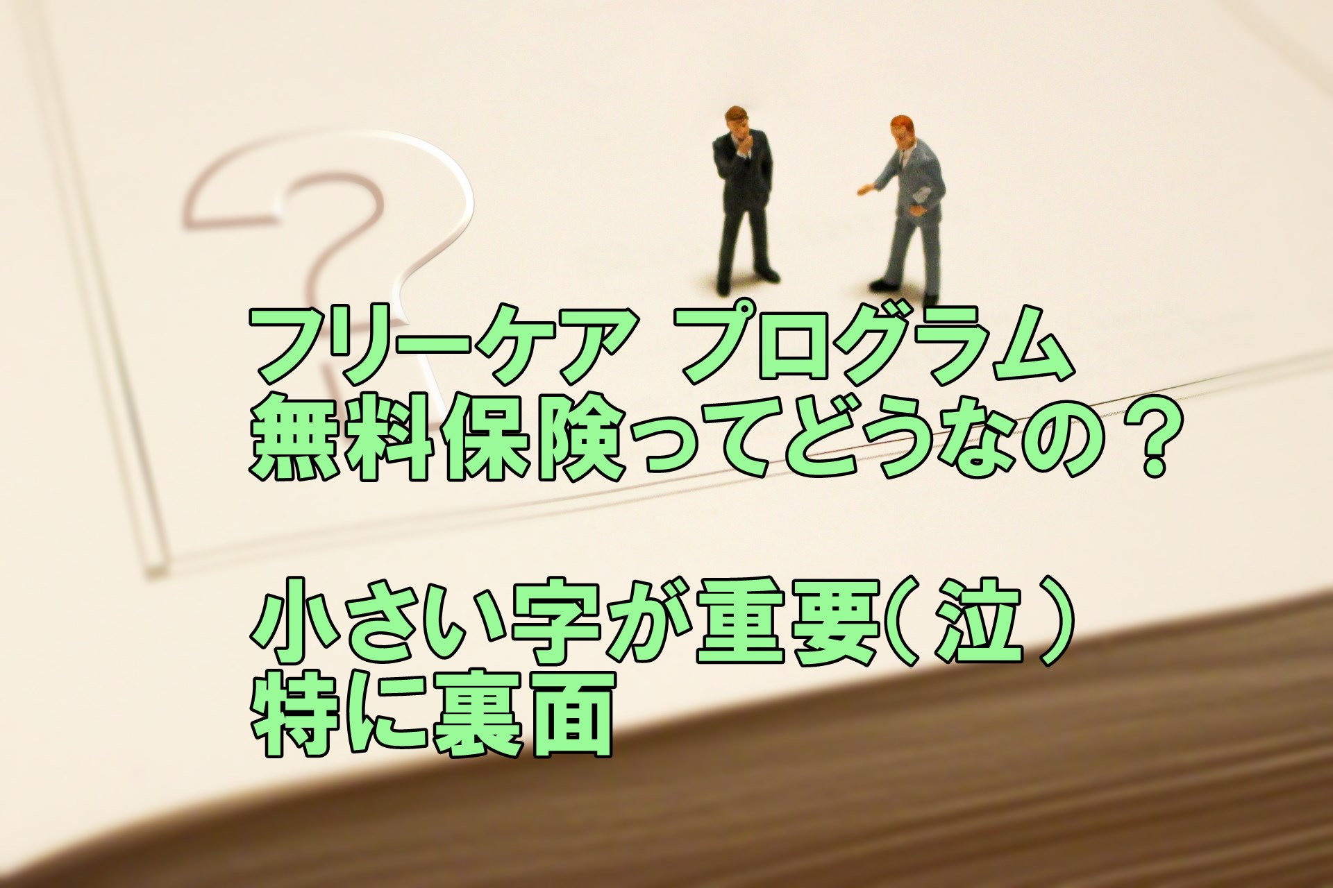 今年よく届く フリーケアプログラム 無料保険プラン案内 小さい字はよく読もう 俺 たかみーブログ